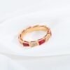 [Eternal Jewelry]SERPENTI RING PINK GOLD CARNELIAN DIAMOND 3MM