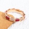 [Eternal Jewelry]SERPENTI RING PINK GOLD CARNELIAN DIAMOND 3MM