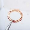 [Eternal Jewelry]SERPENTI RING PINK GOLD CARNELIAN DIAMOND 3MM