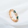 [Eternal Jewelry]SERPENTI RING PINK GOLD MALACHITE DIAMOND 3MM