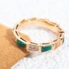 [Eternal Jewelry]SERPENTI RING PINK GOLD MALACHITE DIAMOND 3MM