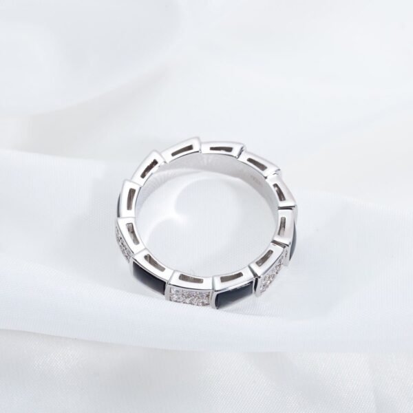 [Eternal Jewelry]SERPENTI RING SILVER DIAMOND BLACK MOP 4MM