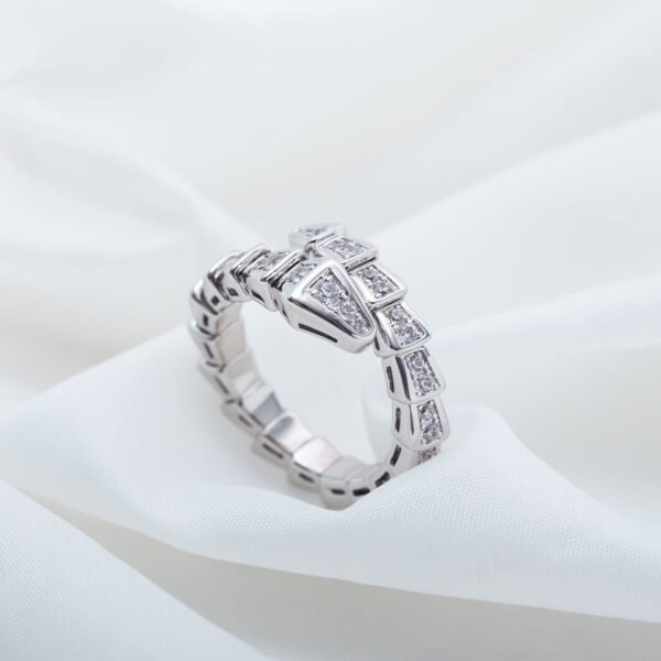 [Eternal Jewelry]SERPENTI RING SILVER DIAMOND PAVED 4MM