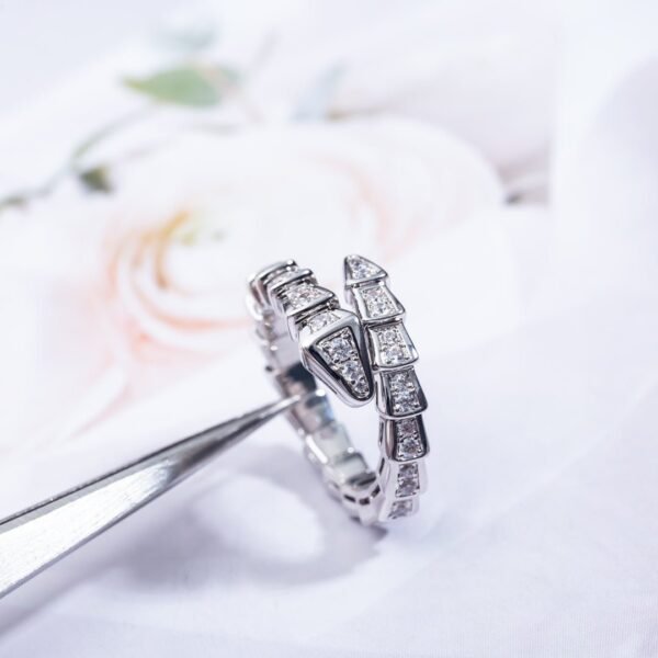 [Eternal Jewelry]SERPENTI RING SILVER DIAMOND PAVED 4MM