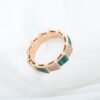 [Eternal Jewelry]SERPENTI RING PINK GOLD MALACHITE DIAMOND PAVED 4MM