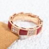 [Eternal Jewelry]SERPENTI RING PINK GOLD CARNELIAN DIAMOND PAVED 4MM