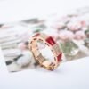 [Eternal Jewelry]SERPENTI RING PINK GOLD CARNELIAN DIAMOND PAVED 4MM