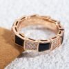 [Eternal Jewelry]SERPENTI RING PINK GOLD BLACK MOP DIAMOND PAVED 4MM
