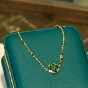 [Eternal Jewelry]SUN MALACHITE 1 DIAMOND PINK GOLD BRACELET