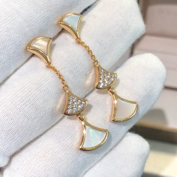 [Eternal Jewelry]DREAM EARRINGS 3 MOTIFS DIAMOND MOP PINK GOLD