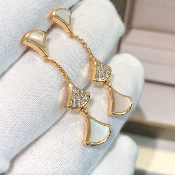 [Eternal Jewelry]DREAM EARRINGS 3 MOTIFS DIAMOND MOP PINK GOLD