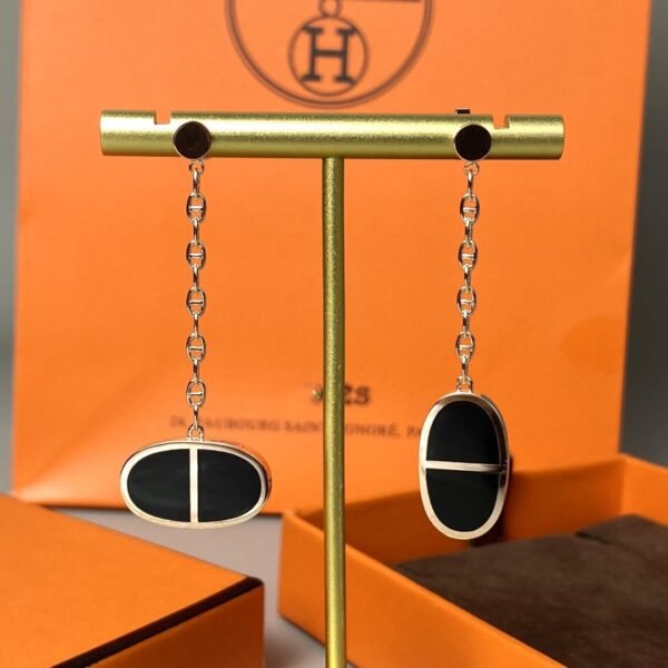 [Eternal Jewelry]CHAINE VERSO BLACK CERAMIC EARRINGS