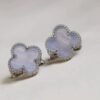 [Eternal Jewelry]CLOVER MEDIUM 1 MOTIFS  WHITE MOP EARRINGS SILVER