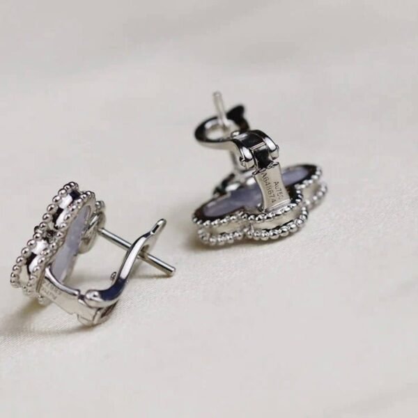 [Eternal Jewelry]CLOVER MEDIUM 1 MOTIFS  WHITE MOP EARRINGS SILVER