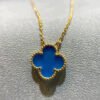 [Eternal Jewelry]CLOVER 15MM BLUE AGATE NECKLACE