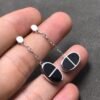 [Eternal Jewelry]CHAINE VERSO BLACK CERAMIC SILVER EARRINGS