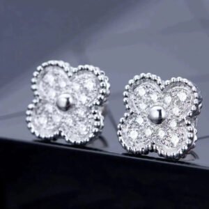 [Eternal Jewelry]CLOVER 1 MOTIFS DIAMOND STUD EARRINGS SILVER