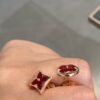 [Eternal Jewelry]STAR AND SUN PINK GOLD CARNELIAN STUD EARRINGS
