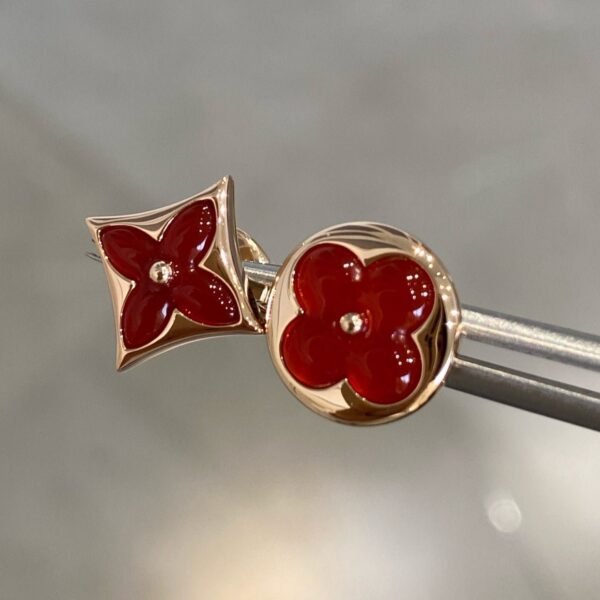 [Eternal Jewelry]STAR AND SUN PINK GOLD CARNELIAN STUD EARRINGS