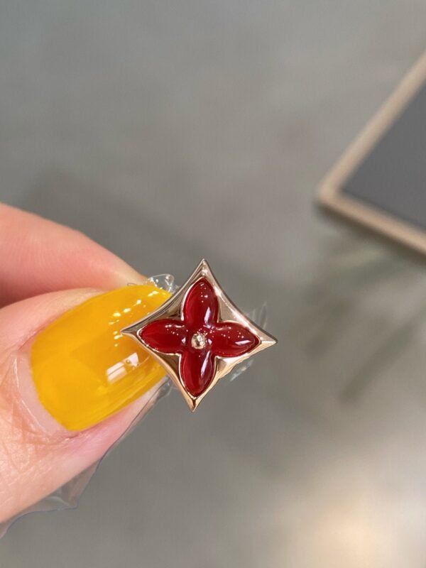 [Eternal Jewelry]STAR AND SUN PINK GOLD CARNELIAN STUD EARRINGS