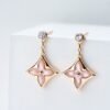 [Eternal Jewelry]DOUBLE STAR PINK GOLD MOP DROP EARRINGS