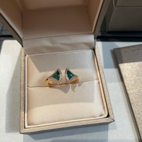 [Eternal Jewelry]DREAM MALACHITE DIAMOND OPEN RING