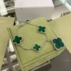 [Eternal Jewelry]CLOVER 5 MOTIFS SIVLER MALACHITE BRACELET