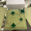 [Eternal Jewelry]CLOVER 5 MOTIFS SIVLER MALACHITE BRACELET