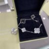 [Eternal Jewelry]CLOVER 5 MOTIFS SIVLER DARK MOP BRACELET