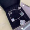 [Eternal Jewelry]CLOVER 5 MOTIFS SIVLER DARK MOP BRACELET
