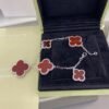 [Eternal Jewelry]CLOVER 5 MOTIFS SIVLER CARNELIAN BRACELET