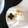 [Eternal Jewelry]CLOVER MEDIUM 1 MOTIFS  ONYX STUD EARRINGS