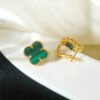 [Eternal Jewelry]CLOVER MEDIUM 1 MOTIFS MALACHITE  EARRINGS