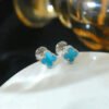 [Eternal Jewelry]CLOVER MINI 9.5MM ONYX STUD EARRINGS SILVER