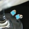 [Eternal Jewelry]CLOVER MINI 9.5MM ONYX STUD EARRINGS SILVER