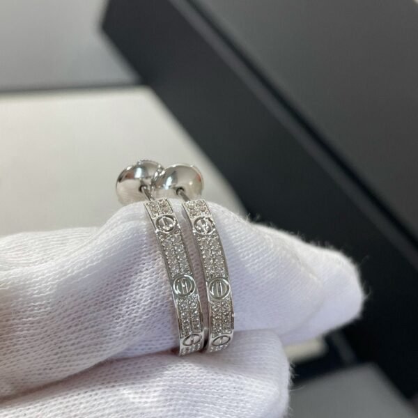 [Eternal Jewelry]LOVE DIAMOND SILVER HOOP EARRINGS