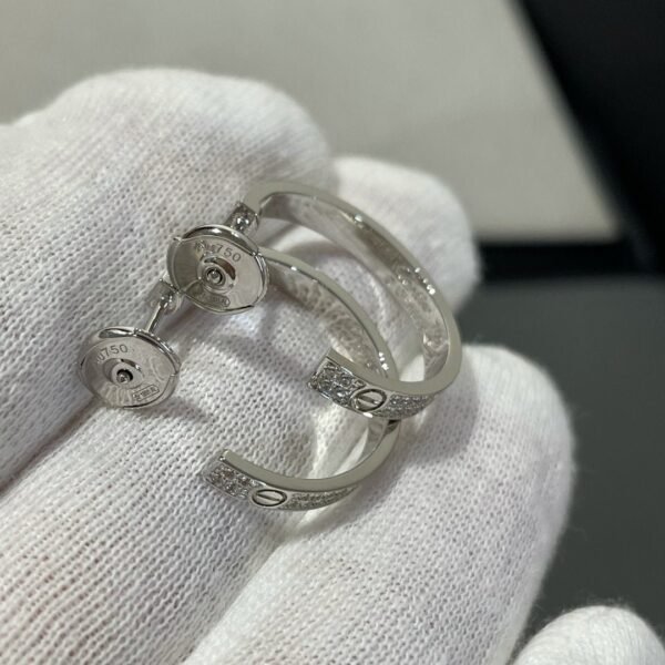 [Eternal Jewelry]LOVE DIAMOND SILVER HOOP EARRINGS