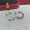[Eternal Jewelry]LOVE CERAMIC DIAMOND PAVED SILVER EARRINGS