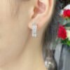 [Eternal Jewelry]LOVE 5.5MM DIAMOND PAVED EARRINGS