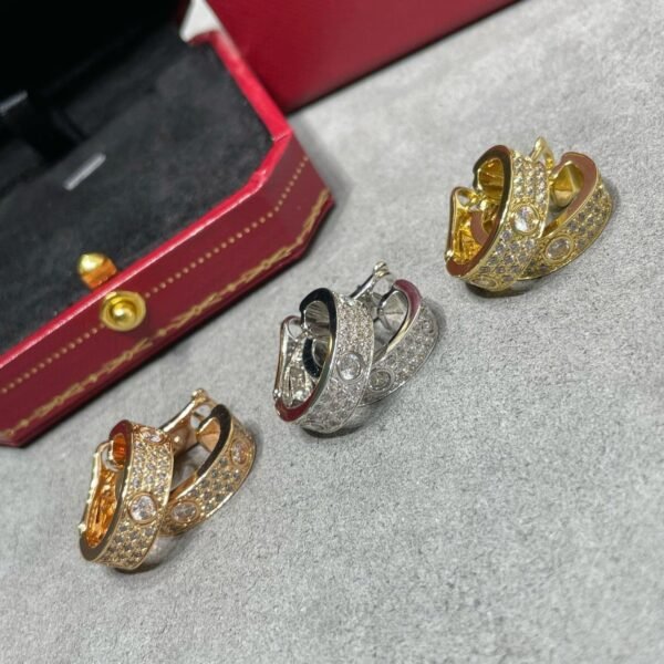 [Eternal Jewelry]LOVE 5.5MM DIAMOND PAVED EARRINGS