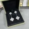 [Eternal Jewelry]CLOVER 2 MOTIFS DIAMOND PAVED SILVER EARRINGS