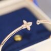 [Eternal Jewelry]IDYLLE PINK GOLD OPEN BRACELET DIAMOND PAVED