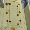 [Eternal Jewelry]CLOVER 16 MOTIF CARNELIAN TIGER EYE ROSE GOLD NECKLACE