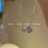 [Eternal Jewelry]PERLEE DOUBLE PENDANT SILVER DIAMOND NECKLACE