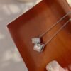 [Eternal Jewelry]PERLEE DOUBLE PENDANT SILVER DIAMOND NECKLACE