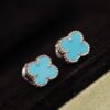 [Eternal Jewelry]CLOVER MINI TURQUOISE SILVER STUD EARRINGS