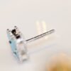 [Eternal Jewelry]CLOVER MINI TURQUOISE SILVER STUD EARRINGS