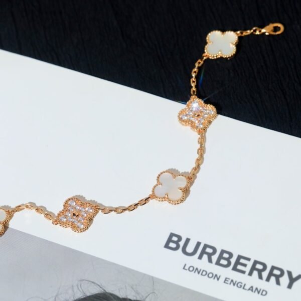 [Eternal Jewelry]CLOVER BRACELET 5 MOTIF WHITE MOP DIAMOND