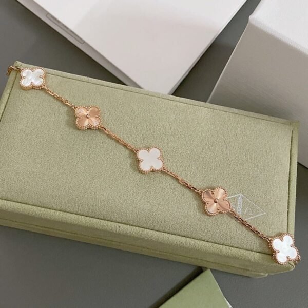 [Eternal Jewelry]CLOVER BRACELET 5 MOTIF WHITE MOP PINK GOLD