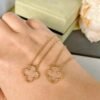 [Eternal Jewelry]CLOVER ROCK CRYSTAL ROSE GOLD NECKLACE